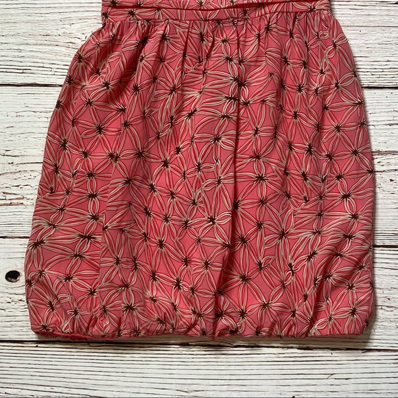 MILLY of New York Strapless Coral Print Bubble Hem Dress Sz 6 - Picture 12 of 14